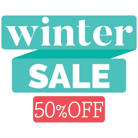 Winter Sale 50% Off red-blue